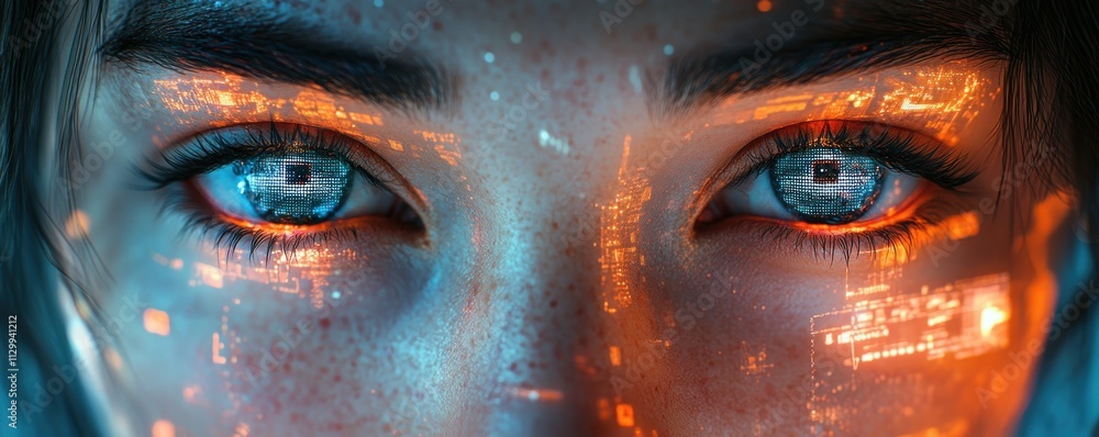 Poster face of innovation in ai automation and futuristic technology