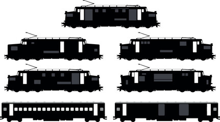 Train locomotive set train coaches