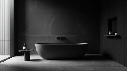 Modern Minimalist Bathroom Design Contemporary Home Interior Photography Urban Setting Wide Angle Aesthetic Concept