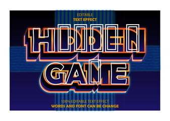 hidden game editable text effect 3d neon style