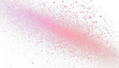 Glittering Pink, Red, and Purple Dust Particles Floating on White Background