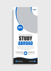 Study Abroad standee roll up banner template design