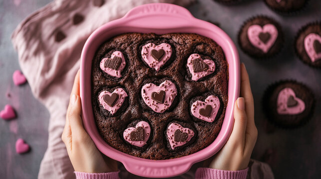 Delightful heart-shaped brownies for a memorable Valentine's Day celebration