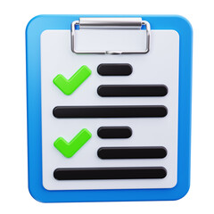 Checklist 3d Render Icons