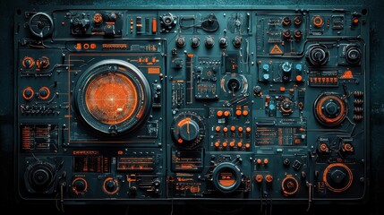 Monitoring signals from the standard a futuristic control panel in a high-tech environment for enhanced signal analysis