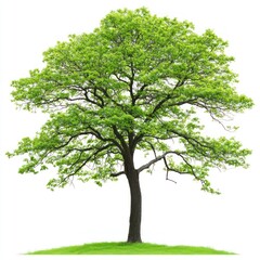 Lush Green Tree Isolated On White Background