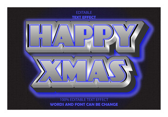 happy xmas editable text effect 3d