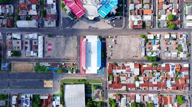 Parintins, Amazonas, Brazil - December 7, 2024 - Aerial image of the Parintins Cultural Center called Bumb&oacute;dromo
