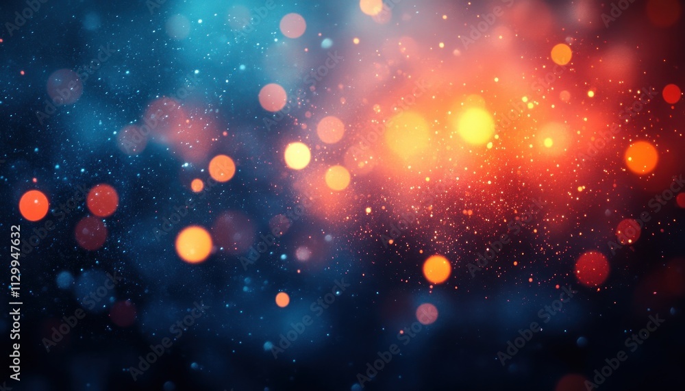 Poster abstract textured background with soft bokeh light and warm cool effects in impressionism style