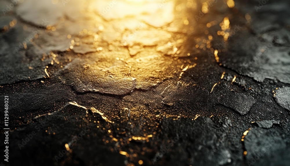 Poster abstract texture with light reflections and diffused layers in warm colorful rainbow shades on black