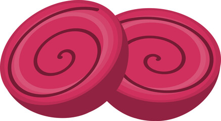 Illustration of Red Onions with Green Sprouts