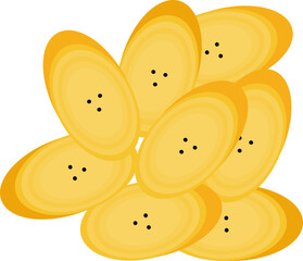 Illustration of Banana Slices