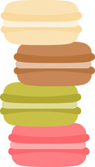 Stylized Illustration of Macarons