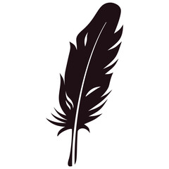 Obraz premium Bird Feather Silhouette Isolated on White Background. Vector Illustration