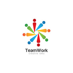Creative Team Work Concept Logo Design Template