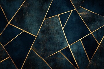 Elegant Dark Blue and Gold Geometric Background Design Texture