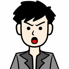 cute man cartoon on white background