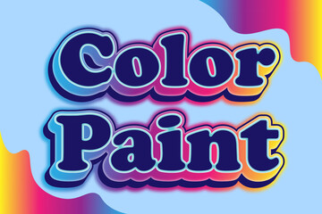 color paint editable text effect 3d