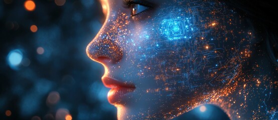 Artificial Intelligence Integration with Cyberpunk Style Holograms and Neural Networks