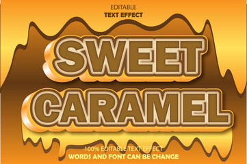 sweet caramel editable text effect 3d