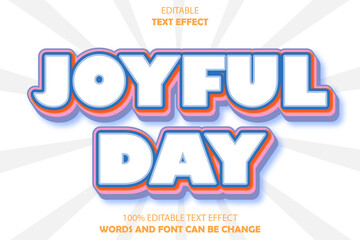 joyful day editable text effect 3d