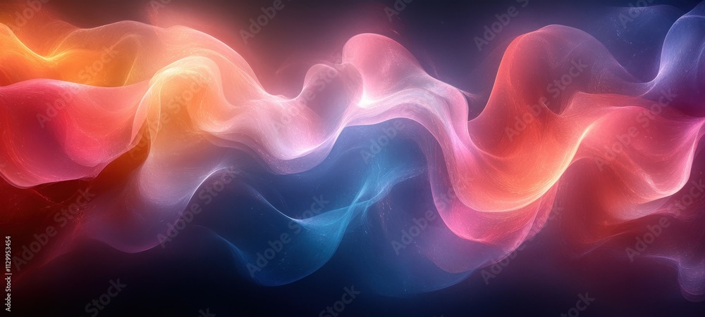 Aufkleber vibrant abstract background smooth gradient red pink blue illumination ambient lighting minimalist d