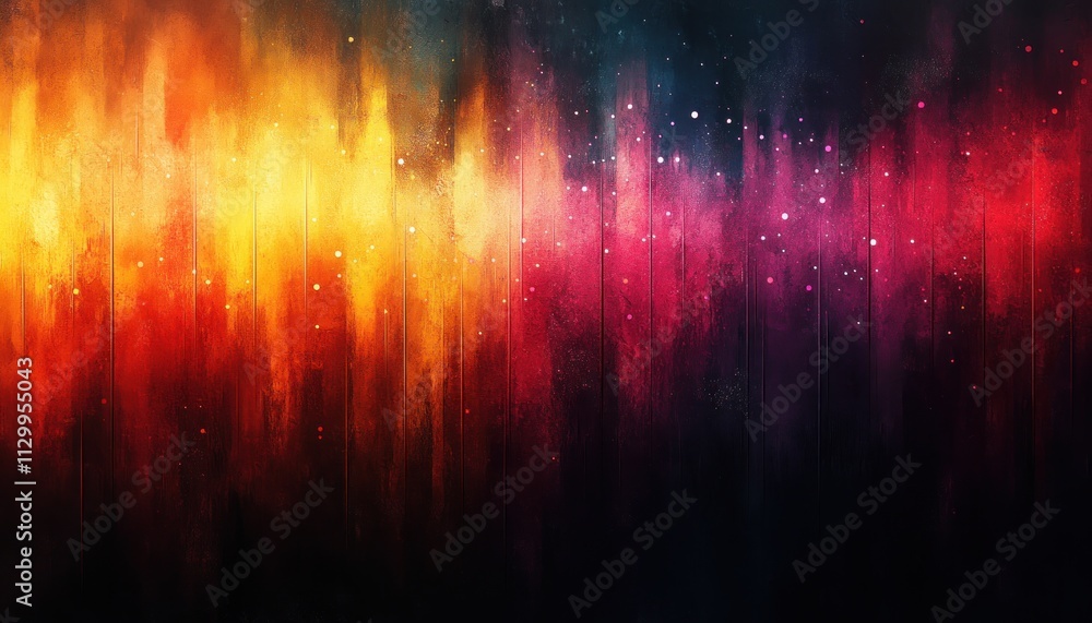 Poster rainbow light scattering effect on dark background with dust texture aged abstract overlay