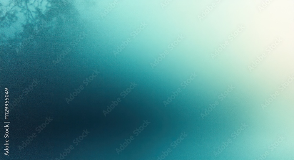 Poster serene teal to blue gradient background with grainy texture for abstract design