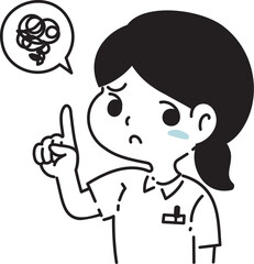 注意をする女性看護師のイラスト