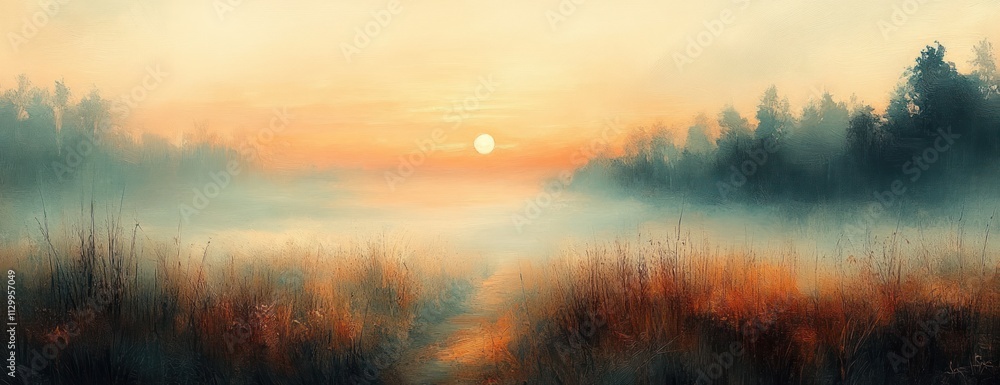 Poster abstract soft pastel landscape impressionism gradient background blur light effect