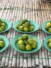 fresh ripe lime in a bowl
