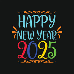 Happy new year text typography vector illustration. Happy New Year handwriting design on white background