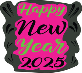 Happy new year text typography vector illustration. Happy New Year handwriting design on white background