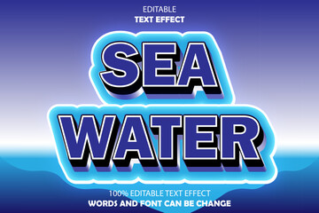 sea water editable text effect 3d