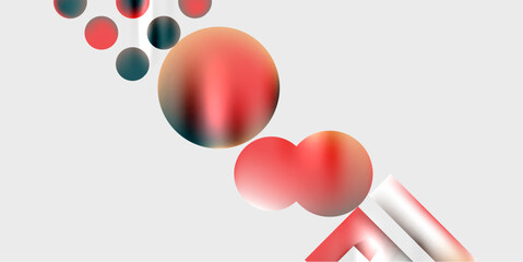 Simple shapes - circles, triangles, rectangles abstract background. Vector Illustration For Wallpaper, Banner, Background, Card, Book Illustration, landing page