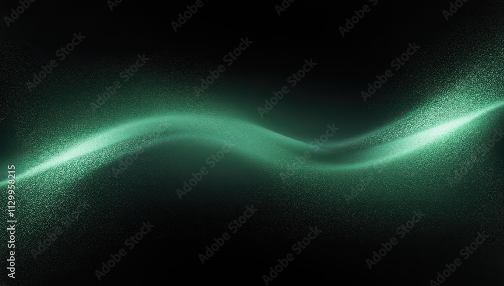 Poster gradient background abstract design emerald green to black glowing light texture minimalist banner h