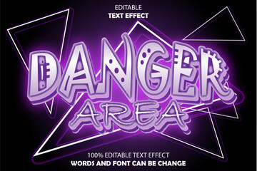 danger editable text effect 3d