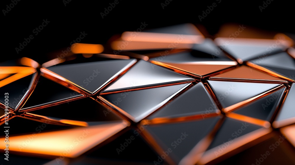 Aufkleber abstract metallic triangular pattern.