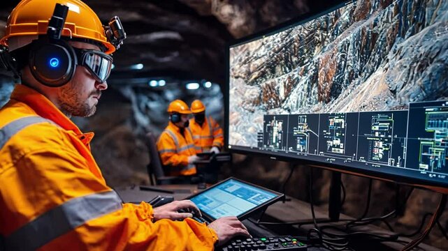 Mining Engineer Monitoring Operation 