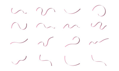 Pink Swirls and Lines Graphic Design Elements