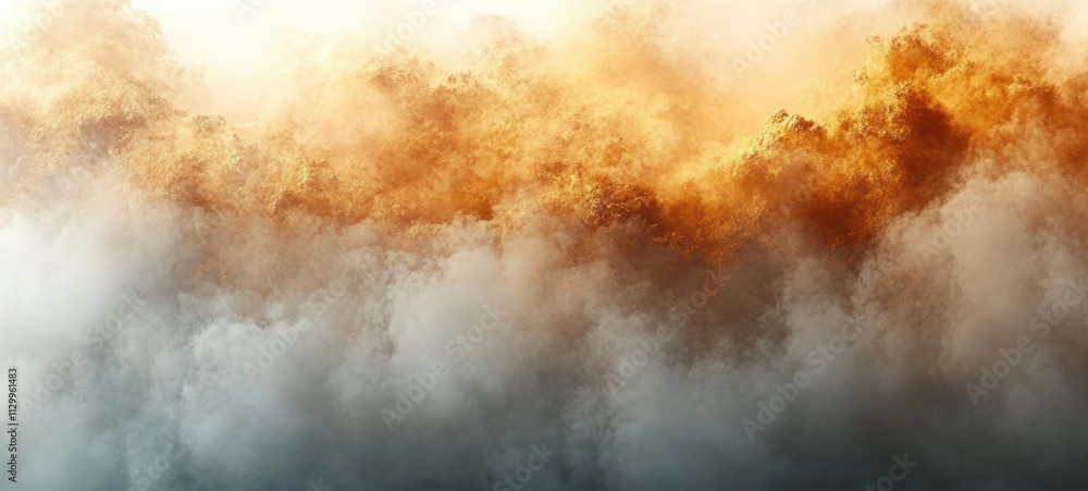 Aufkleber Warm Golden Gradient Background Soft Light Diffusion Impressionist Art Abstract Texture