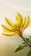 mimosa flower blooming in the morning, created by generative AI