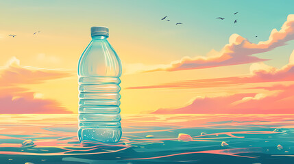 Design plastic water bottle illustration. Omnipresent. Illustration