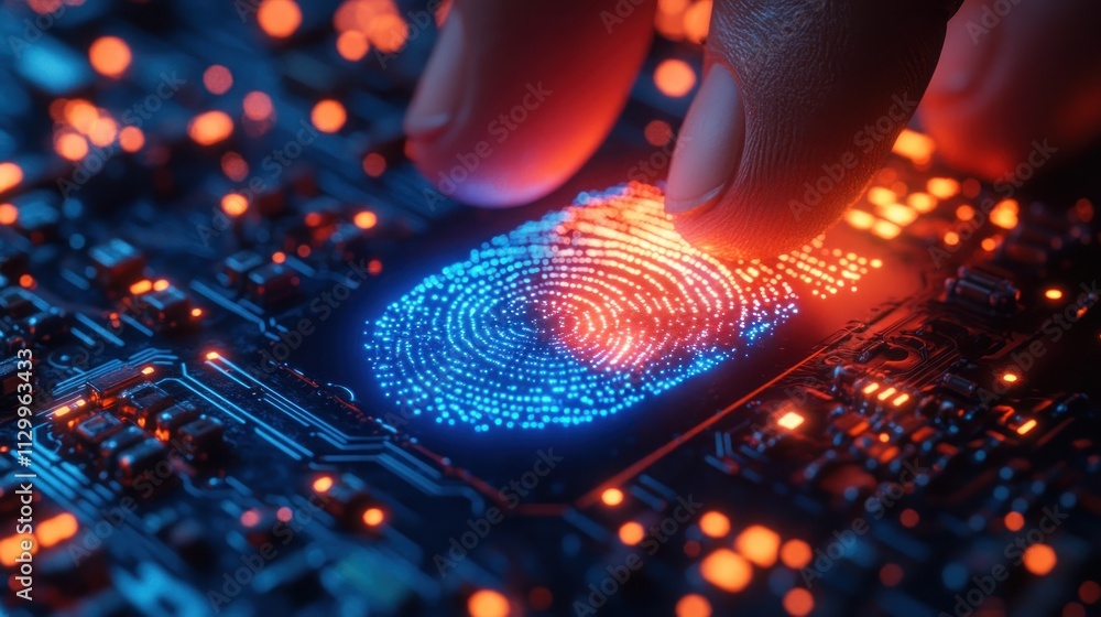 Poster fingerprint scanner technology for security and cybersecurity in business transactions