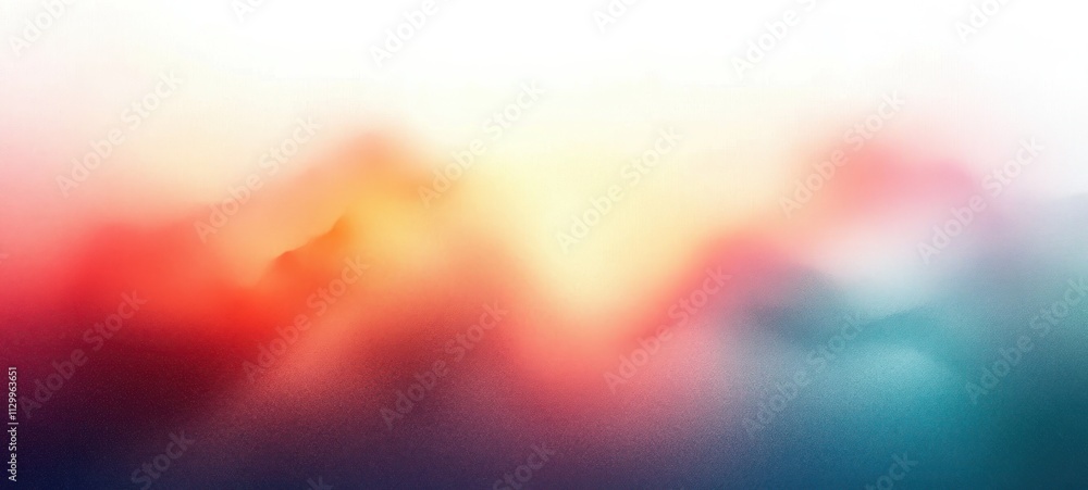 Poster abstract gradient background in orange green and white with soft pastel colors and blurred noise tex