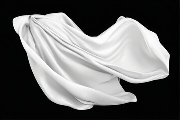 Silky Smooth Fabric in Black and White  Elegance and Sophistication with Flowing Movement and 3D Rendering