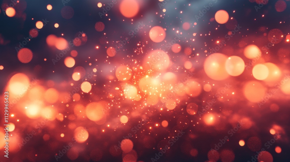 Aufkleber a mesmerizing image of glowing bokeh lights against a dreamy red background, creating a magical and 
