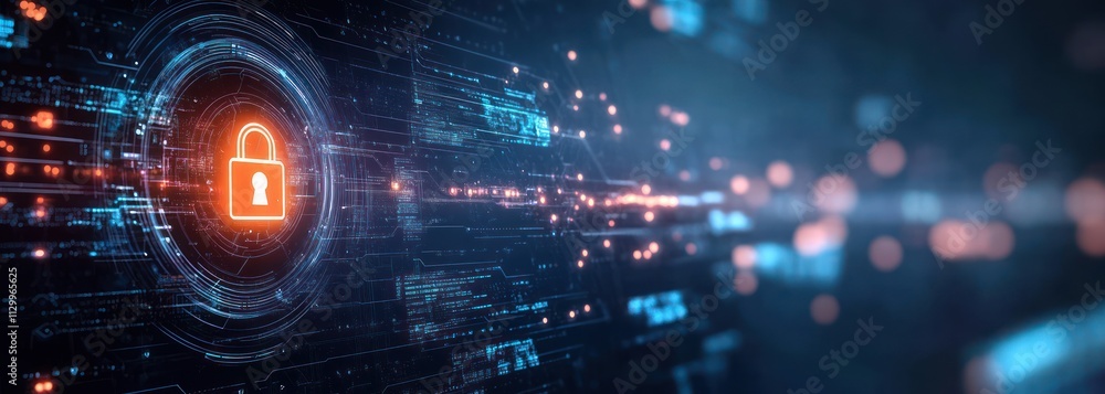 Poster cybersecurity in digital interfaces with data protection threat detection risk management and contro