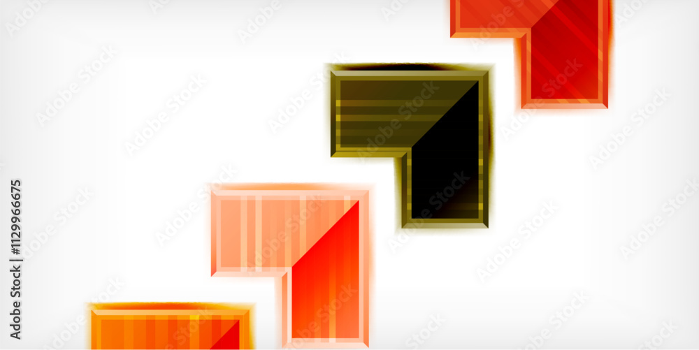 Poster Arrow symbols created with 3d effects and line texture geometric abstract background