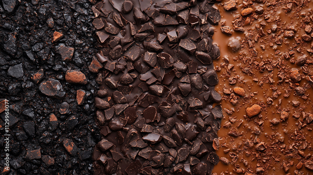 Poster Different types of chocolate arranged in a visually appealing manner on a flat surface